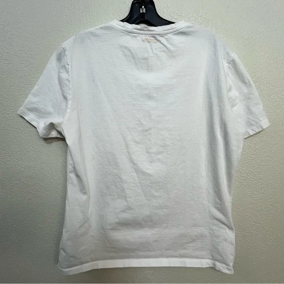 Versace Collection White T-Shirt Metallic Gold Logo - Picture 2 of 7